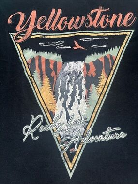 AWAKE Yellowstone Graphic Cropped T-Shirt | Raw Hem | Women's XL